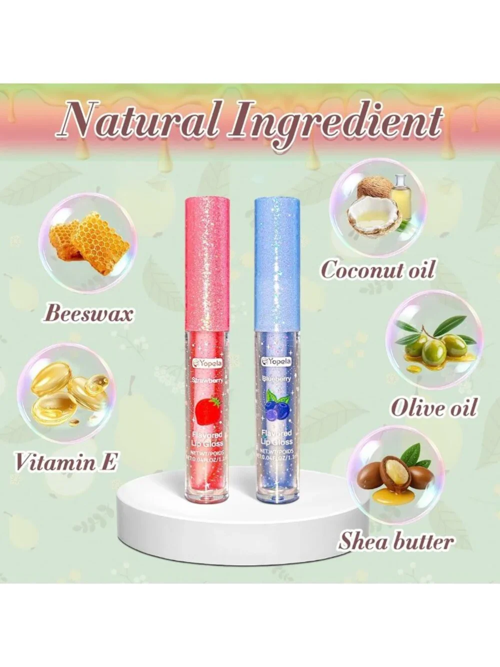 24pcs Moisturizing Lip Gloss Set with Vitamin E, Glitter & Fruity Flavors